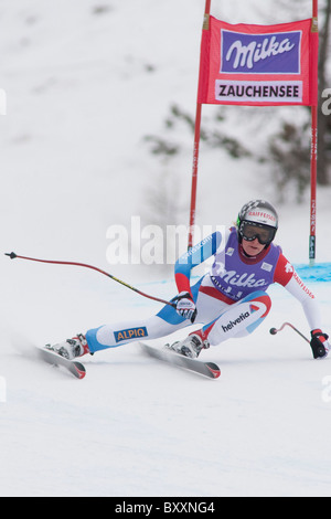 L'AUTRICHE ZAUCHENSEE. 08-01-2011. La course de descente dans le cadre de la SIF, Mesdames Coupe du Monde de ski alpin, des courses de vitesse en Autriche Zauchensee. Banque D'Images