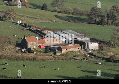 Dans Fryup Dale Farm view, North Yorkshire Banque D'Images