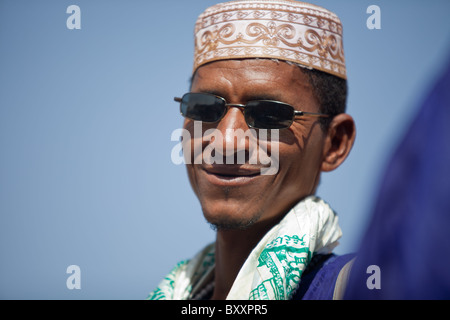 L'homme peul dans la ville de Djibo dans le nord du Burkina Faso. Les Peuls sont traditionnellement musulman. Banque D'Images