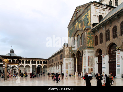 L'intérieur composé mosquée Omayyad à Damas, en Syrie. Banque D'Images