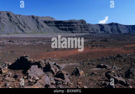 Plaine des Sables (Plaine des Sables) sur le chemin de volcan Piton de la Fournaise, île de La Réunion (France), de l'Océan Indien Banque D'Images