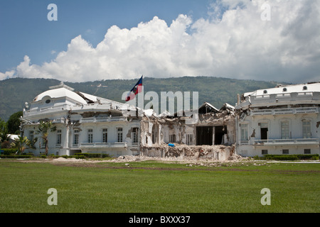 Le palais présidentiel d'Haïti a été détruit dans un tremblement de terre en 2010. Banque D'Images