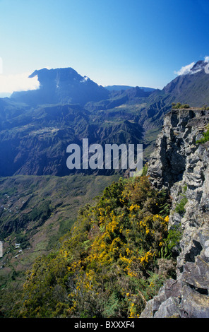 Le cirque de Mafate Le Piton Maido, le dos le plus haut sommet de l'île Piton des Neiges, La Reunion Island (France), de l'Océan Indien Banque D'Images