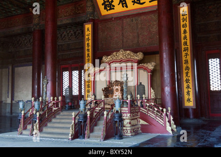 L'intérieur, de l'hôtel de harmonie préservée, Bao il Dian,1420, la Cité Interdite, GuGong, Beijing, Chine Banque D'Images