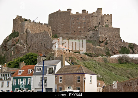 Château Mont Orgueil (Gorey Castle), Jersey, Royaume-Uni. Banque D'Images