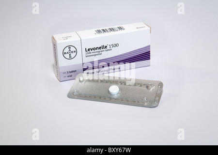 Levonelle la pilule postcoital contraception féminine DE, UK Banque D'Images