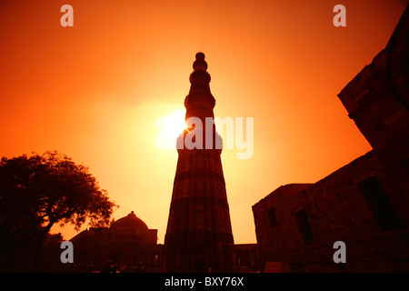 Qutub Minar, New Delhi, Inde Banque D'Images