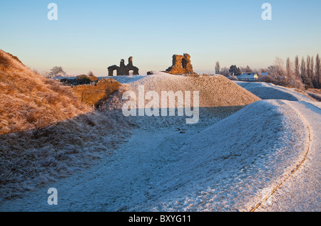 Sandal Castle près de Wakefield, West Yorkshire. Banque D'Images