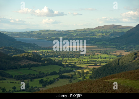 Le lac Bassenthwaite vu de l'approche du sommet des cloches de chat dans le Lake District Banque D'Images