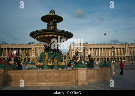 Paris, France, scènes de rue, la Fontaine de River de Commerce et de navigation, de la Place de la Concorde, Banque D'Images