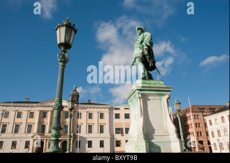 Statue du Roi Gustave II Adolphe de Suède, dans la région de Gustave-adolphe Square, Göteborg, Suède. Banque D'Images