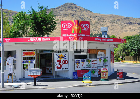 Les produits laitiers, angle Heathcote Valley, Christchurch, Canterbury, île du Sud, Nouvelle-Zélande Banque D'Images