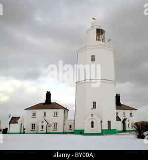 L'avant-pays du Nord bâtiment phare dans Broadstairs en Thanet dans le Kent en Angleterre en Grande-Bretagne au Royaume-Uni. L'histoire de l'architecture Banque D'Images