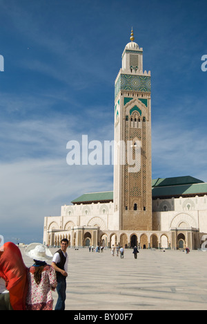 La Mosquée Hassan II, l'une des plus grandes mosquées, Casablanca, Maroc Banque D'Images