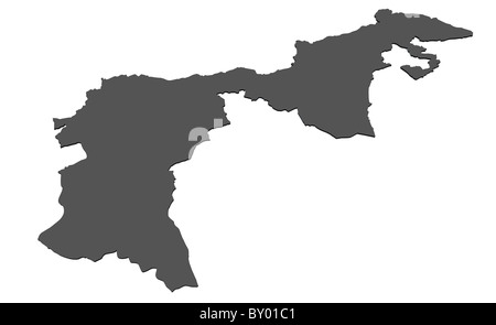 La carte isolée d'Appenzell Rhodes-Extérieures - Suisse Banque D'Images