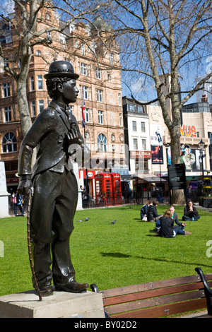 Statue de Charlie Chaplin à Leicester Square Banque D'Images