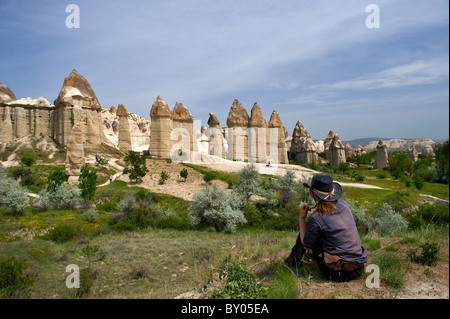 Cheminées de fées en Cappadoce Turquie Vallée Amoureux Banque D'Images