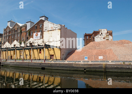 Pour démolition Nouvelle Marina Development, Ipswich UK. Banque D'Images