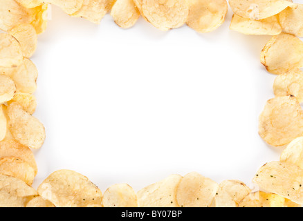 Croustilles de pommes de terre dans un cadre. Banque D'Images