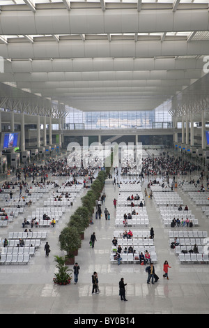 La gare de Hongqiao, à Shanghai, Chine Banque D'Images