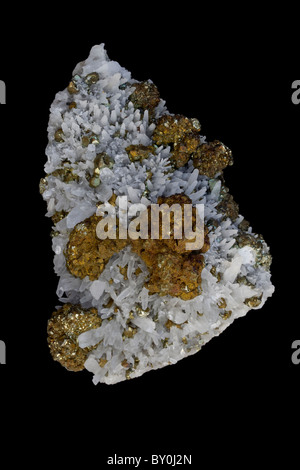 La chalcopyrite (CuFeS2) et de Quartz (SiO2)- Butte - Montana - USA Banque D'Images