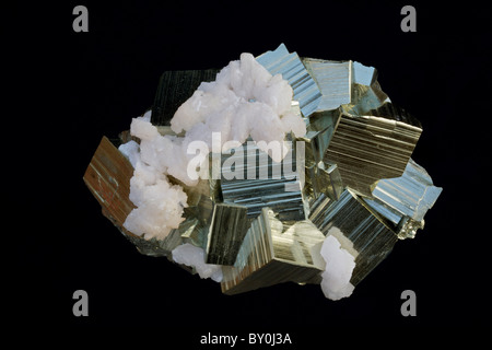 La pyrite (FeS2) (sulfure de fer) et de Quartz - Pérou - Animon - Mines Huaron - San Jose de Huayllay District, Cerro de Pasco Province Banque D'Images