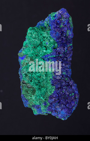 L'azurite et malachite - Maroc - à la fois très commun du minerai de cuivre secondaire produit par l'altération des sulfures de cuivre Banque D'Images