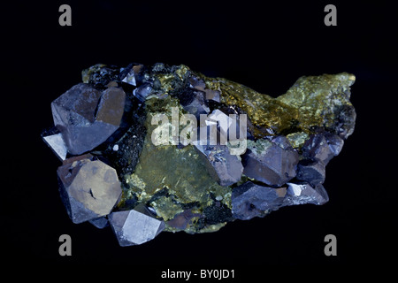 La galène et la pyrite chalcopyrite Spalerite - Madan Bulgarie - Mine Borieva Banque D'Images