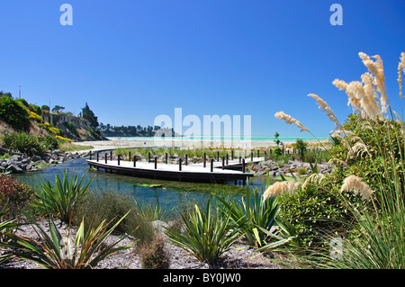 Promenade à Caroline Bay, South Canterbury, Timaru, région de Canterbury, île du Sud, Nouvelle-Zélande Banque D'Images