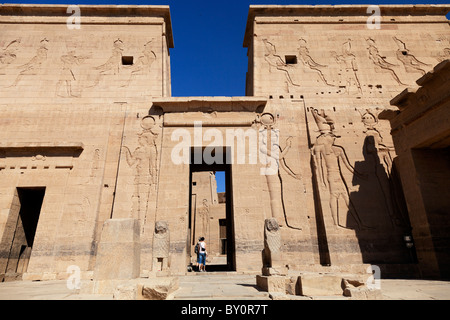 Le Temple de Philae, Egypte- grande entrée 2 Banque D'Images