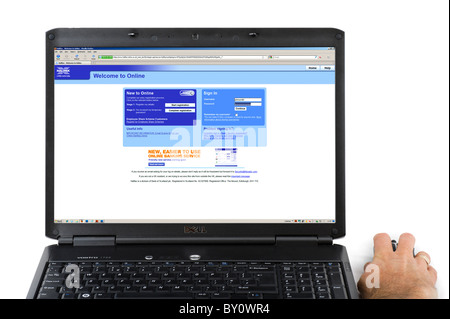 La connexion à des services bancaires en ligne Halifax, UK Banque D'Images