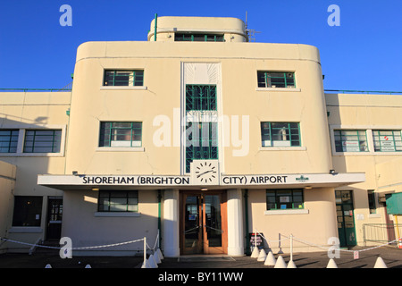 L'aéroport de Shoreham (Brighton City), Shoreham-by-Sea, West Sussex, Angleterre, Royaume-Uni. Banque D'Images