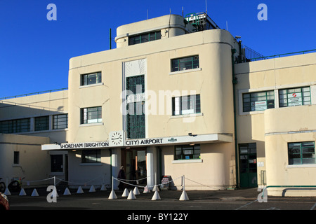 L'aéroport de Shoreham (Brighton City), Shoreham-by-Sea, West Sussex, Angleterre, Royaume-Uni. Banque D'Images