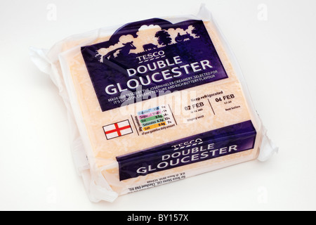 250g pack de Double du fromage de Gloucester Banque D'Images