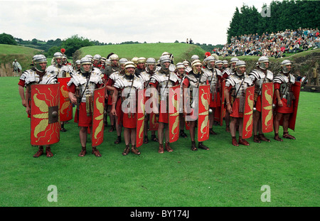 Reconstitution romaine, Caerleon amphithéâtre. Banque D'Images