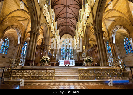 Intérieur de la cathédrale St Mary de Sydney Australie Banque D'Images