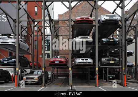 Débits à palettes système de stationnement dans Manhattan, New York City, États-Unis d'Amérique Banque D'Images