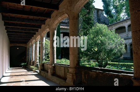 Monastère de San Jeronimo de Yuste. Galerie supérieure du cloître. Caceres province. L'Estrémadure. L'Espagne. Banque D'Images