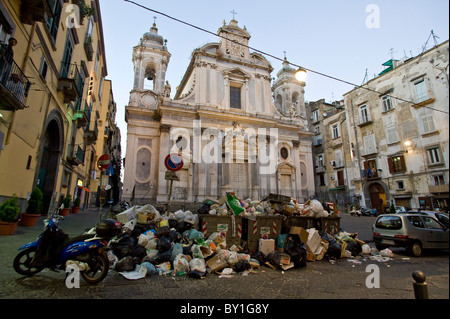 Crise des ordures à Naples Banque D'Images