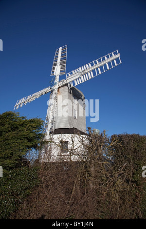 Saxted SuffolkSaxted Mill Moulin Vert Banque D'Images