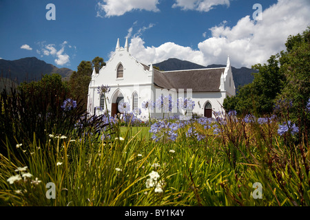 L'Afrique du Sud, Franschhoek. L'ancienne église des huguenots à Franschhoek. Banque D'Images