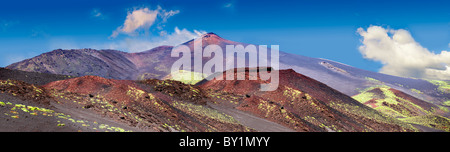 Cendres volcaniques sur les pentes de l'Etna, montagne olcanique active, Sicile Banque D'Images