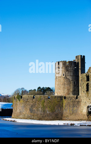 L'Europe, UK, Royaume-Uni, pays de Galles, Caerphilly, château de Caerphilly Banque D'Images