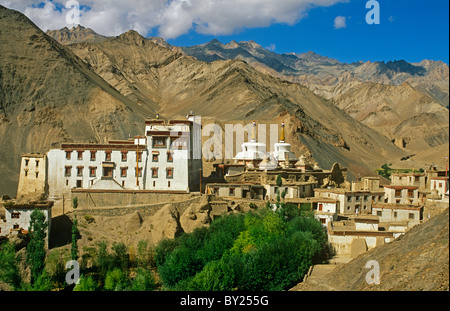 L'Inde, le Jammu-et-Cachemire, Ladakh, Leh. Cerné par des montagnes stériles et dominé par son Du-Khang, ou grande salle de prière, Banque D'Images