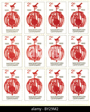 Timbres de l'affiche du Centenaire Mackintosh Banque D'Images