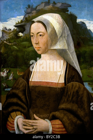 Portrait d'une femme inconnue, 1525 ,Jan Janz Mostaert, Haarlem 1474 -1555/56, Néerlandais, pays-Bas Banque D'Images