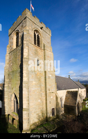 L'église St Nicholas West Tanfield North Yorkshire Angleterre Banque D'Images