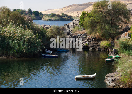 L'île Éléphantine, sur le Nil près d'Assouan, Egypte Banque D'Images