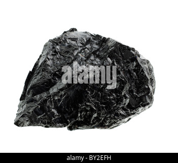 Le charbon anthracite. Échantillon de roche sédimentaire Banque D'Images