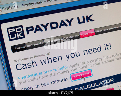 Payday UK est un service de prêt sur salaire en ligne que les redevances des taux d'intérêt très élevés ou des frais fixes pour les prêts à court terme 1737 %APR Banque D'Images